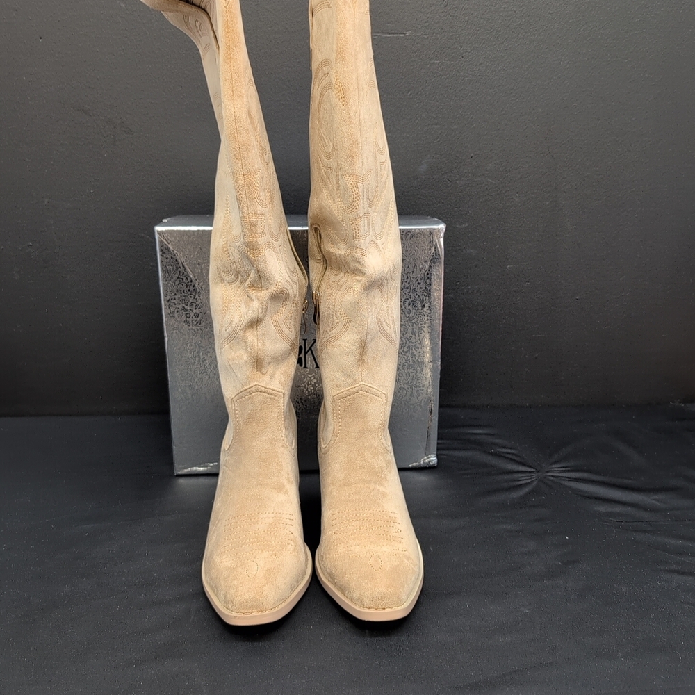 Wetkiss Western-Style Women's Knee High Cowboy Boots US 11 Tan - Picture 4 of 14